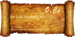 Orlik Csobán névjegykártya